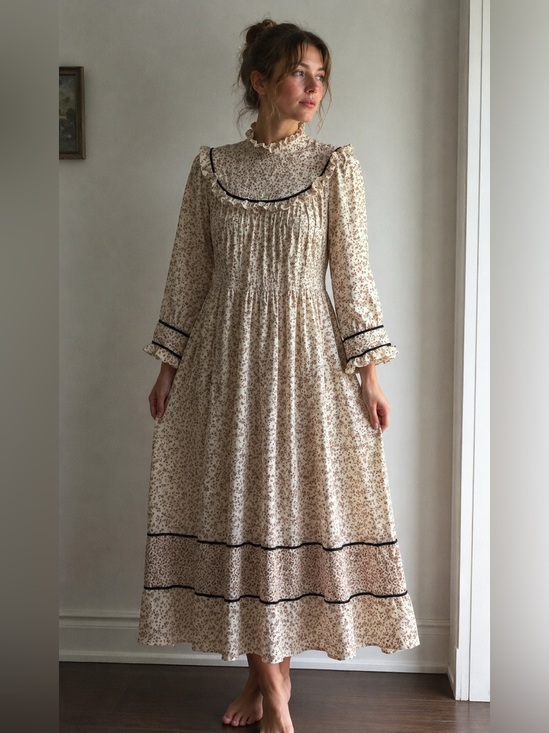 Handmade Dresses & Skirts - Vintage Cottagecore Floral Prairie Maxi Dress